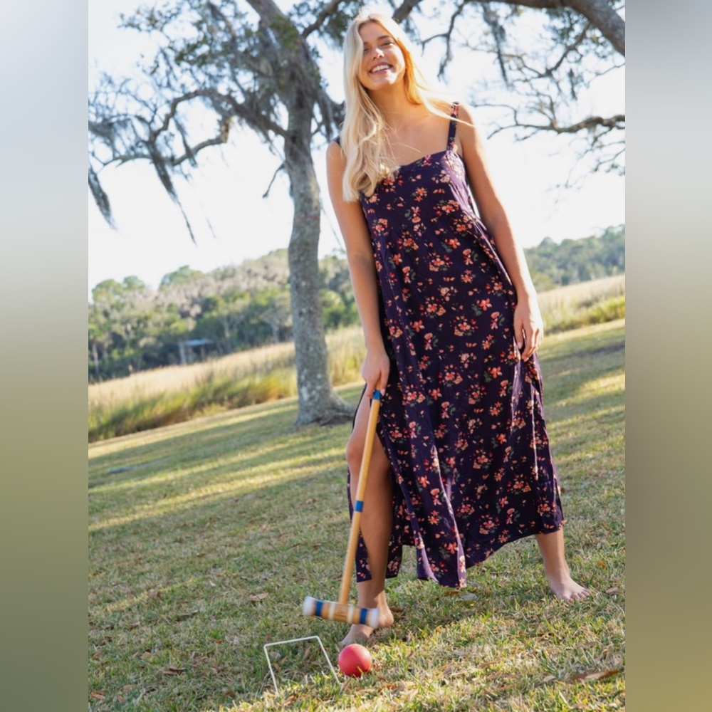 NATURAL LIFE Purple Pink Sundress Sleeveless Maxi